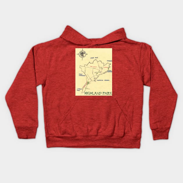 Highland Park Kids Hoodie by PendersleighAndSonsCartography